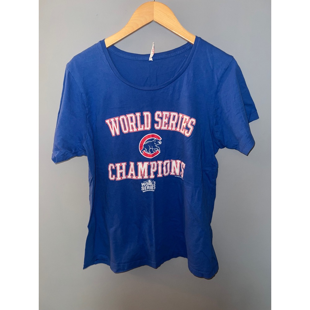 Chicago Cubs 2016 World Series Champions T-Shirt Womens XXL Royal Blue Alstyle